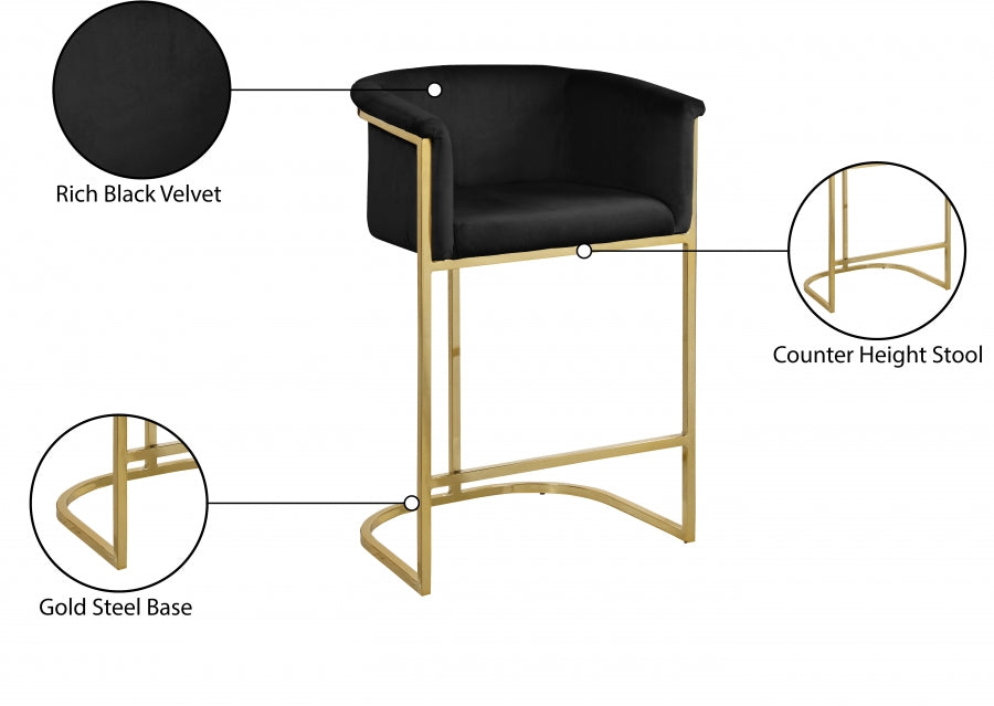 Howlite Velvet Counter Stool Set of 2