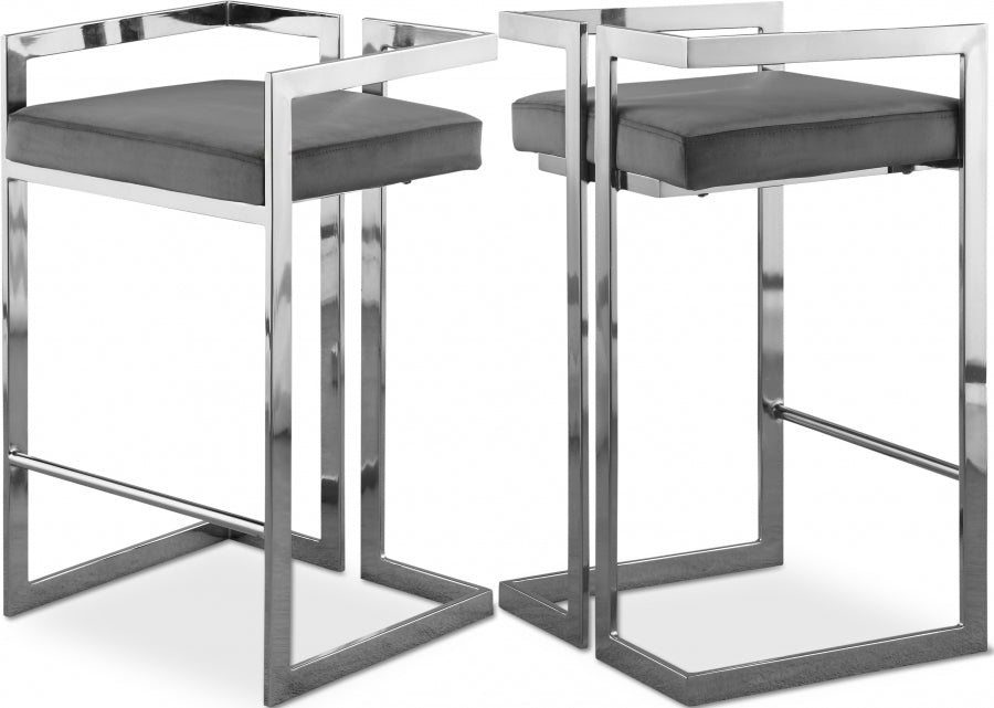 Ezra Velvet Counter Stool Set of 2