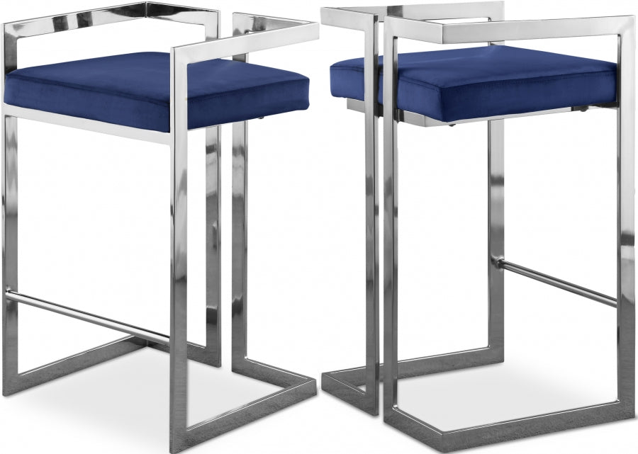 Ezra Velvet Counter Stool Set of 2