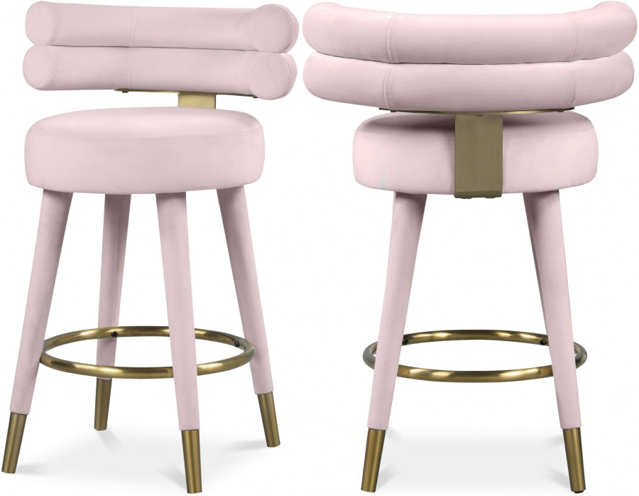 Scottsadale Velvet Counter Stool Set of 2