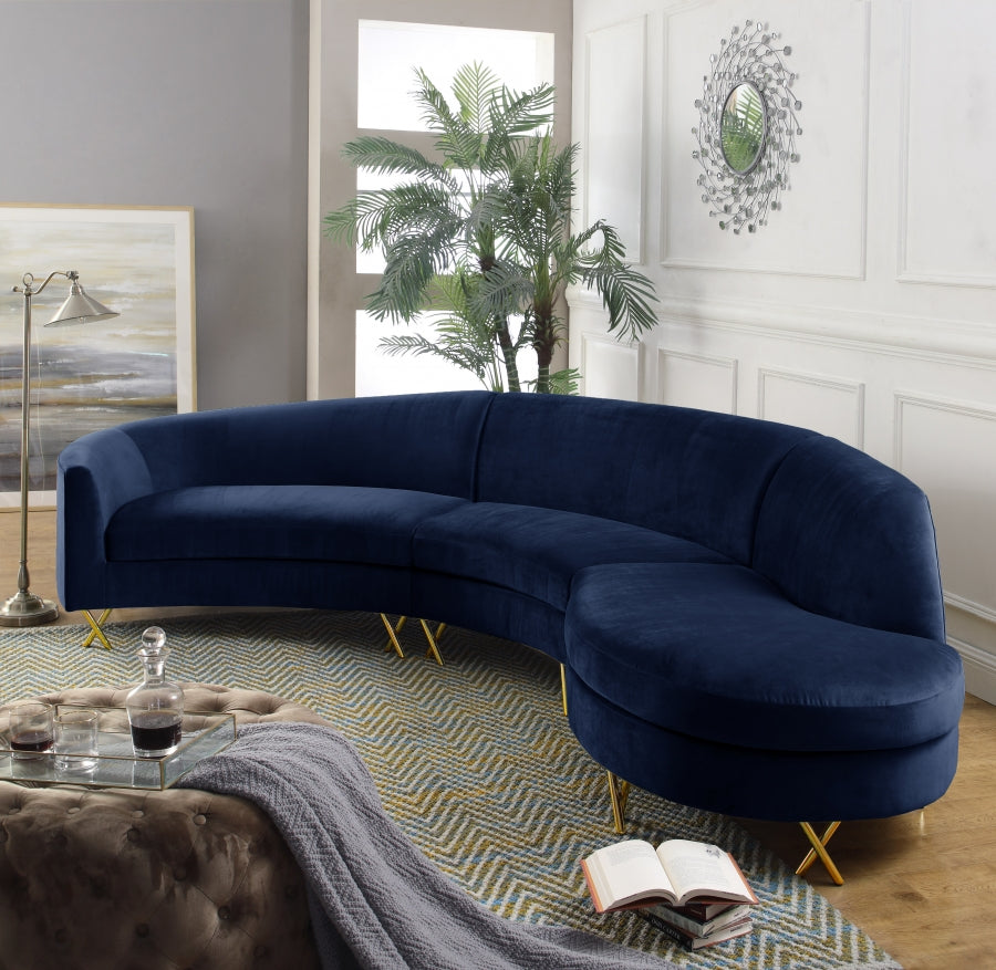 Mercedes Velvet 3pc. Sectional