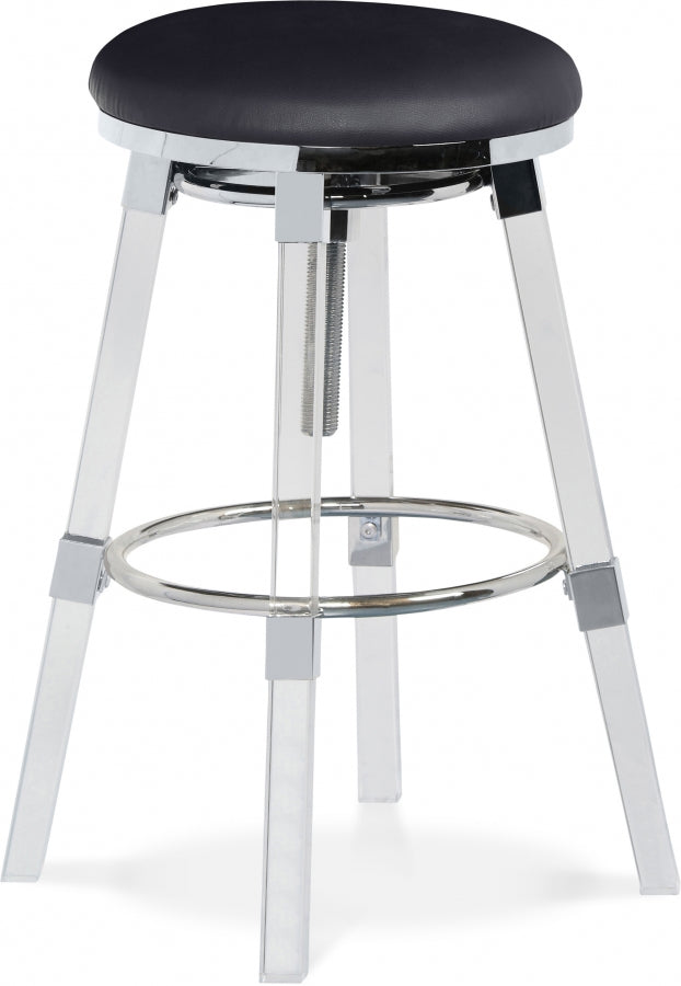 Crystal Faux Leather Adjustable Bar | Counter Stool Set of 2