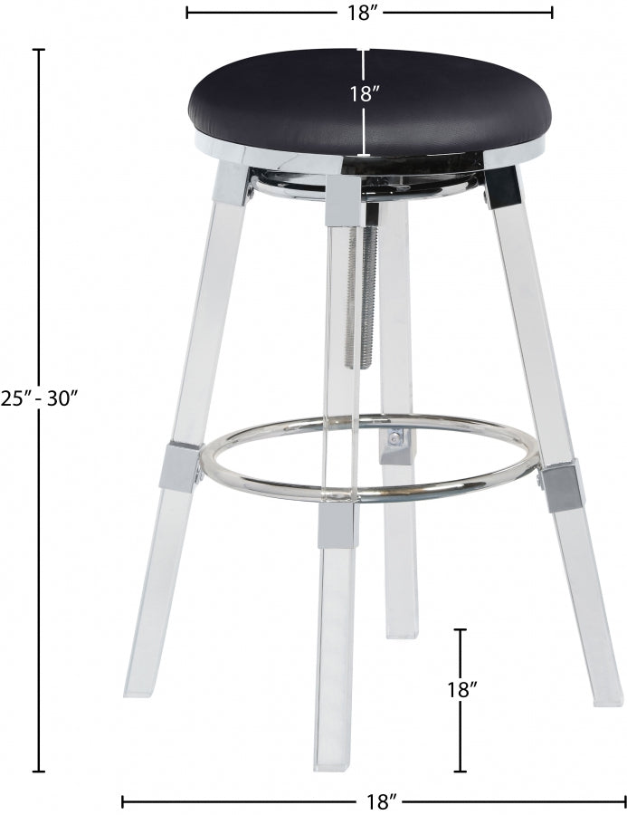 Crystal Faux Leather Adjustable Bar | Counter Stool Set of 2