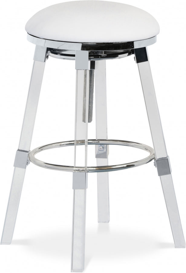 Crystal Faux Leather Adjustable Bar | Counter Stool Set of 2
