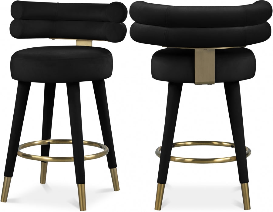 Scottsadale Velvet Counter Stool Set of 2