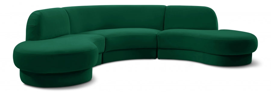 Faith Velvet 3pc. Sectional