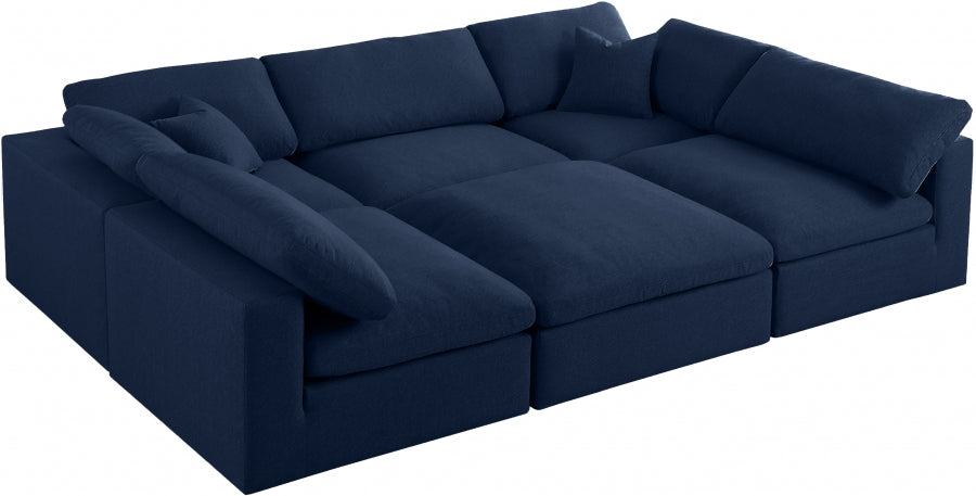 Textured Deluxe Modular Down Filled Comfort Overstuffed Sectional