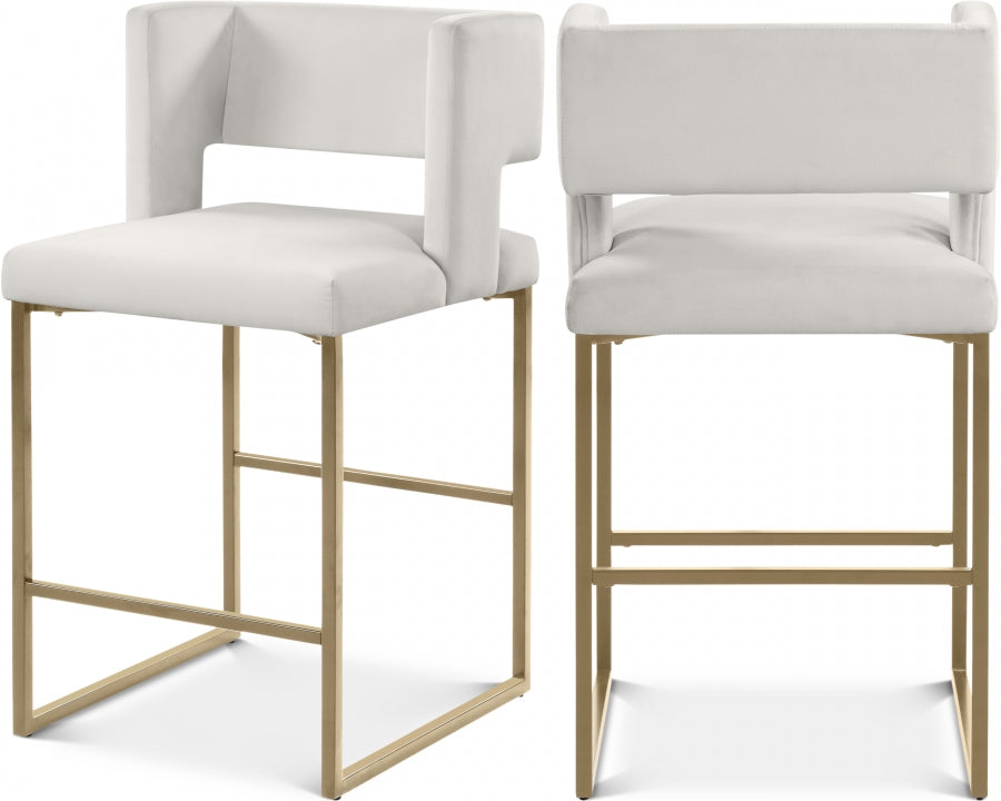 Luxe 7 Velvet Counter Stool Set of 2