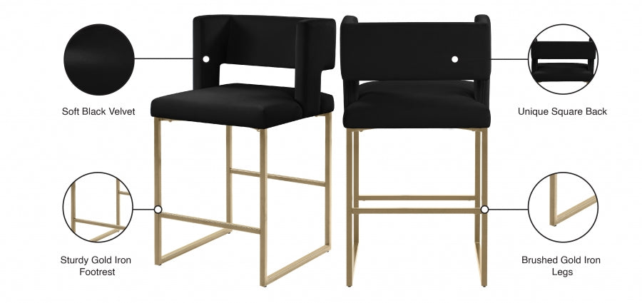 Rockstar Velvet Counter Stool Set of 2