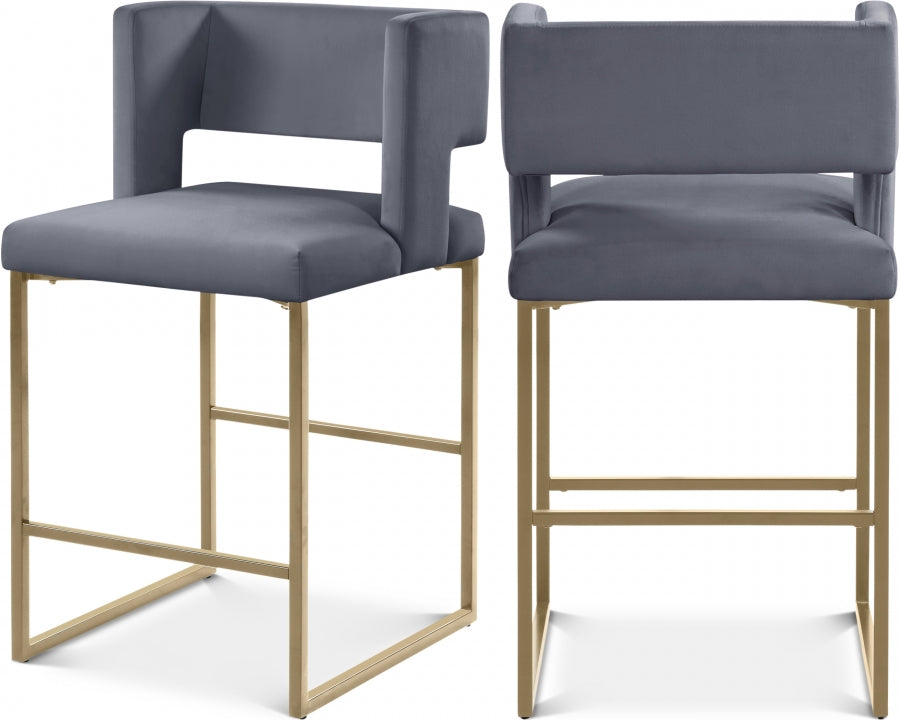 Luxe 7 Velvet Counter Stool Set of 2