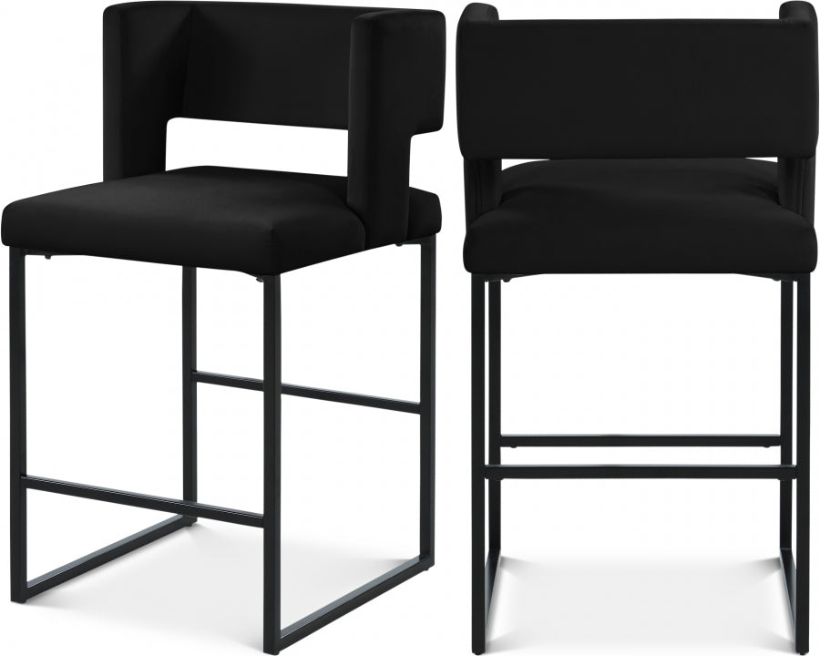 Aliyah Velvet Counter Stool Set of 2