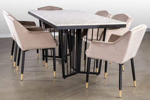 ARIZONA DEREK MARBLE TOP DINING TABLE