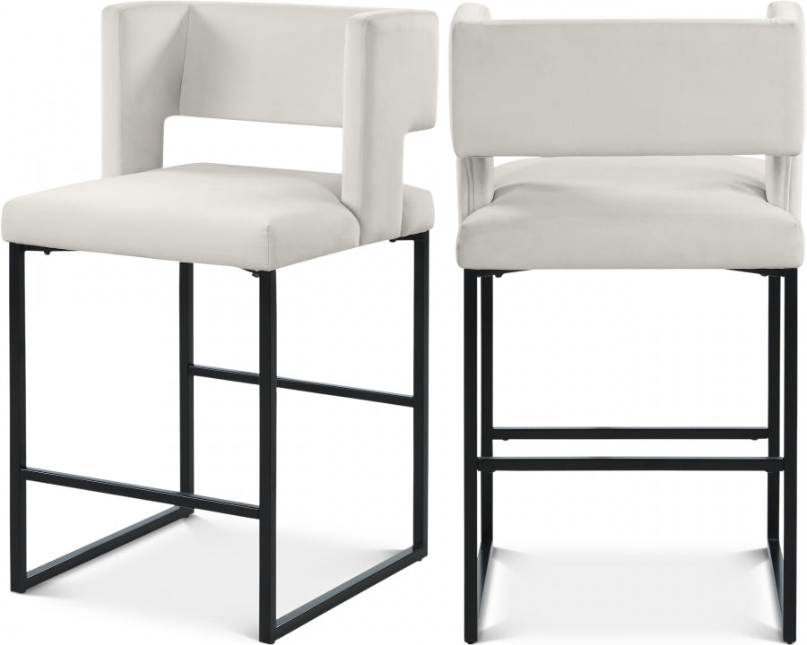 Aliyah Velvet Counter Stool Set of 2