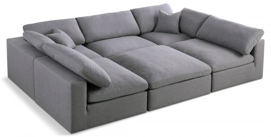 Textured Deluxe Modular Down Filled Comfort Overstuffed Sectional