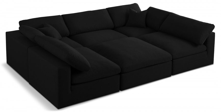 Textured Deluxe Modular Down Filled Comfort Overstuffed Sectional