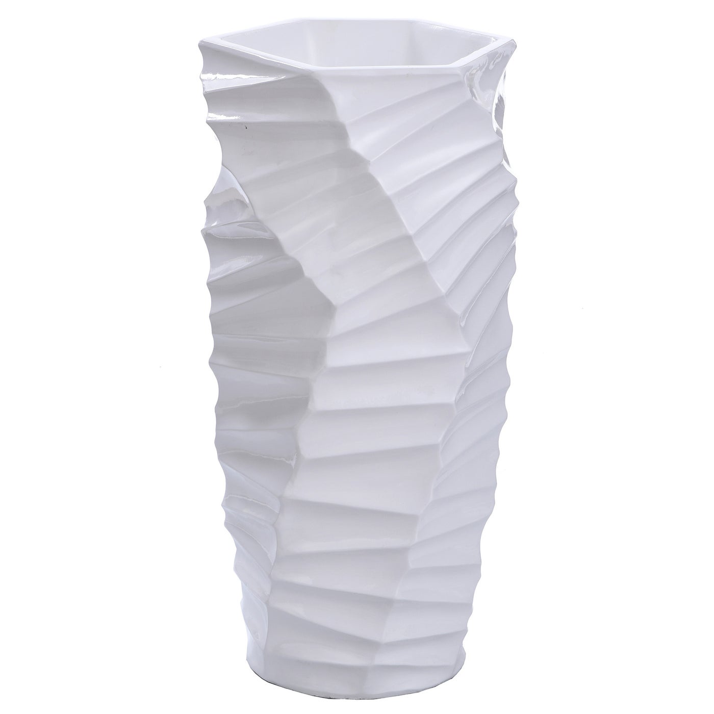 Floor Vase- Small | Gloss White Finish On Resin