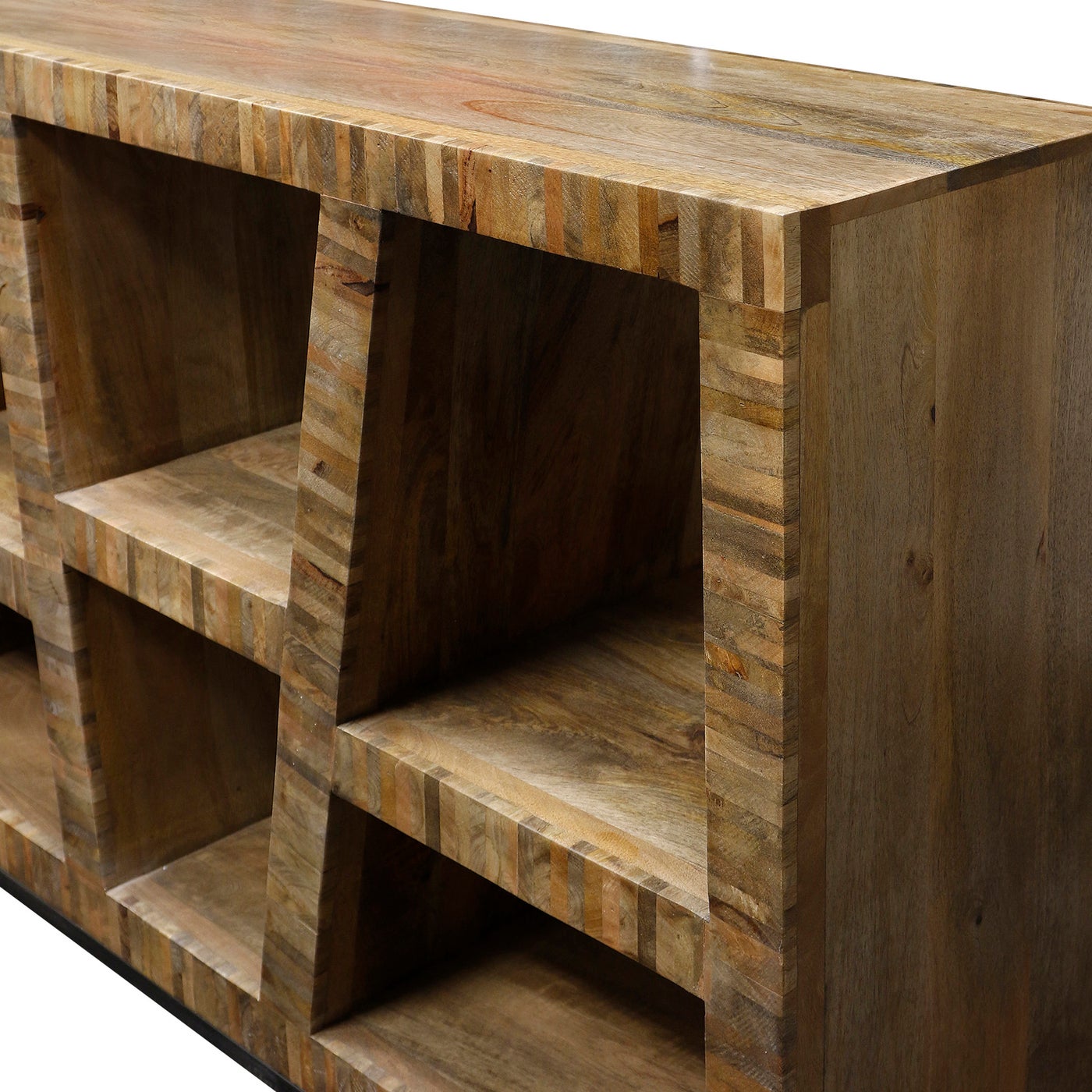 LEEDS BOOKCASE | Dark Walnut Finish on Mango Wood with Iron Base