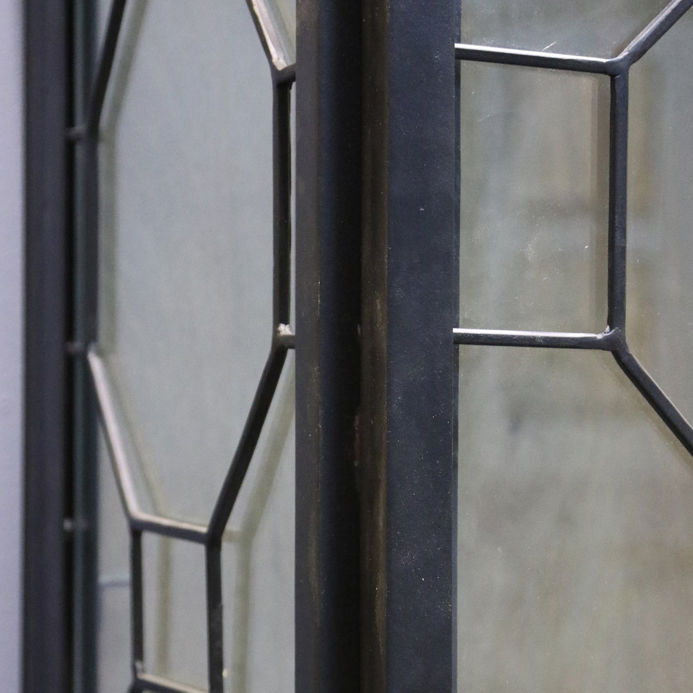 READING CABINET | Black Finish on Metal Frame with Clear Glass | 2 Door