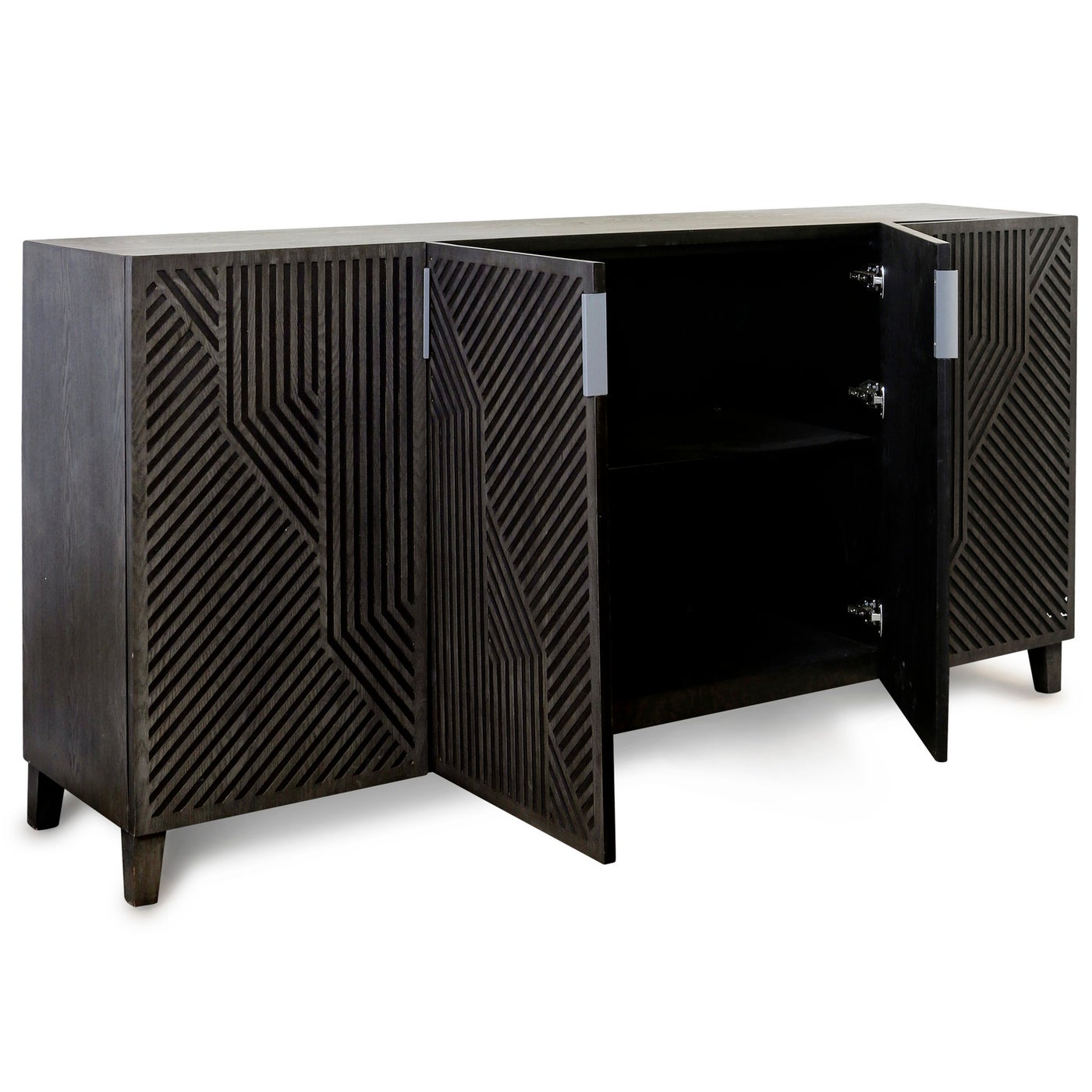 LAWSON SIDEBOARD | Gray Finish on Hardwood | 4 Door