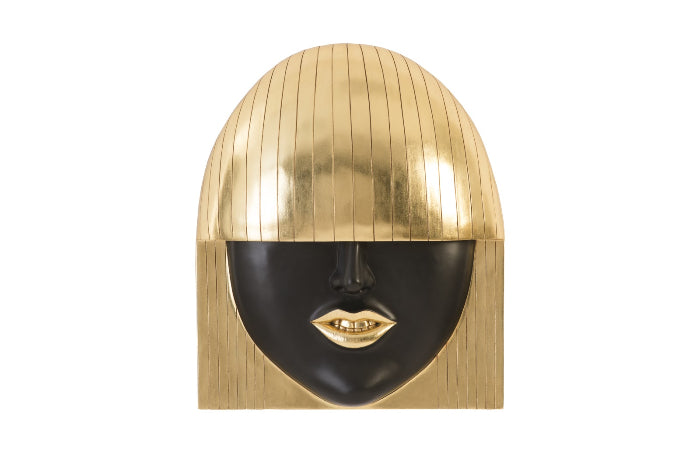 Fashion Faces Large Smile Black and Silver Wall Art