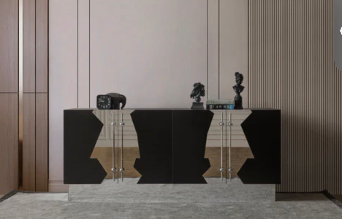 CALLISTA SIDEBOARD IN BLACK AND SILVER