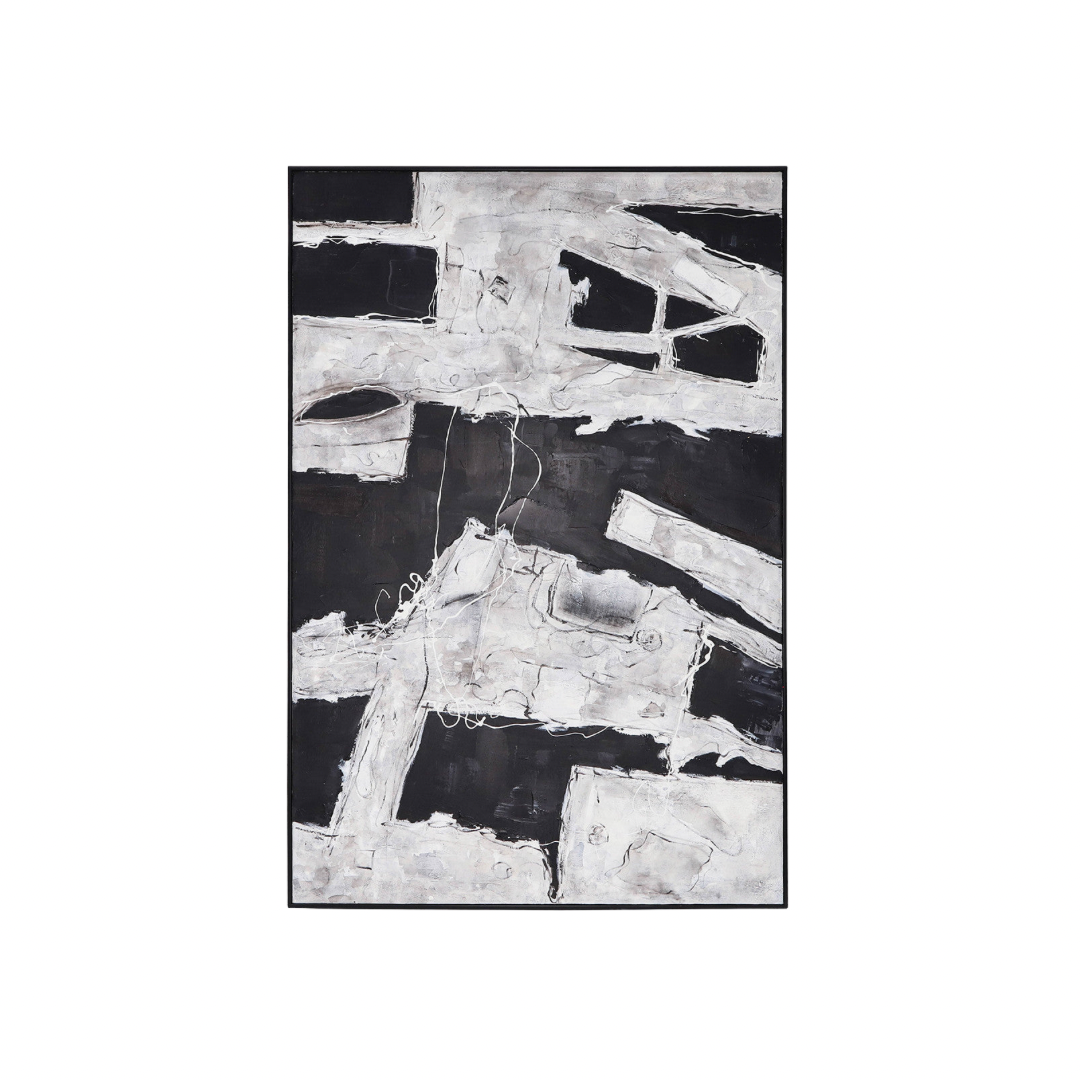 Framed Hand Painted Abstract Canvas,