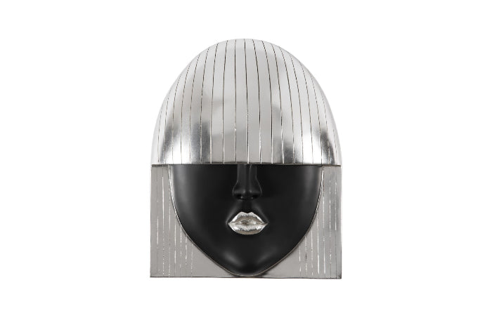 Fashion Faces Large Kiss Black and Silver Wall Art