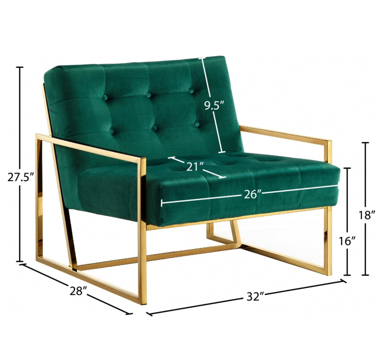 Houston Velvet Accent Chair