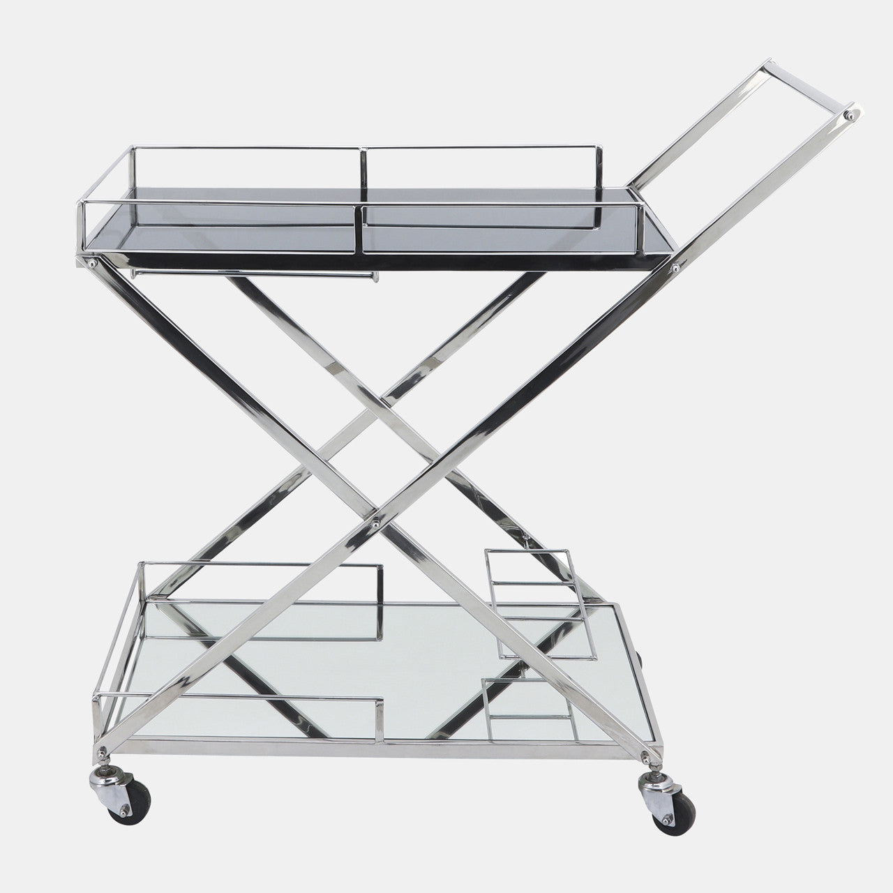 Rolling Chrome Bar Cart