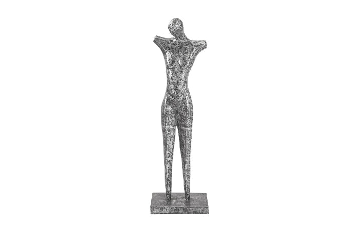 Abstract Male Silver Sculpture