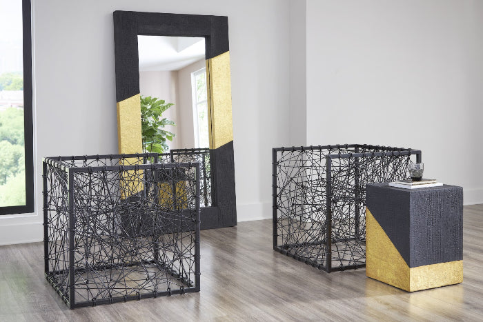 Scorched Mirror, Black and Gold