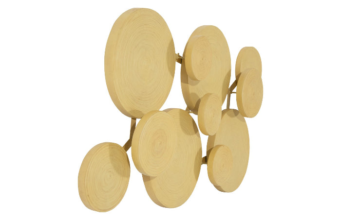 Clouds Wall Art Resin, Faux Bois Finish