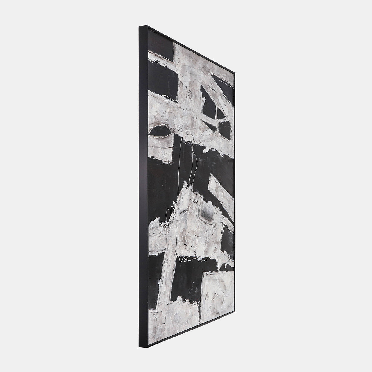 Framed Hand Painted Abstract Canvas,