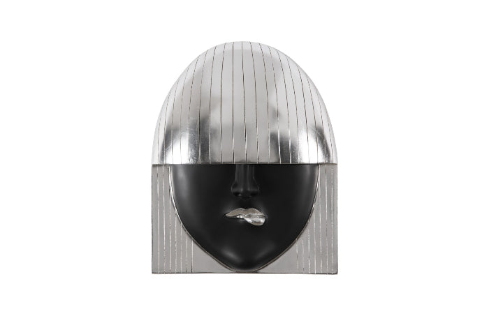Fashion Faces Large Pout Black and Silver Wall Art