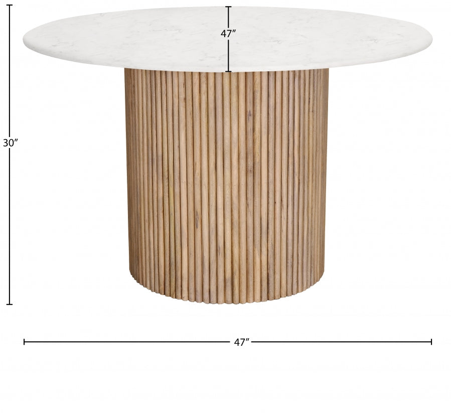White Oak Marble Dining Table