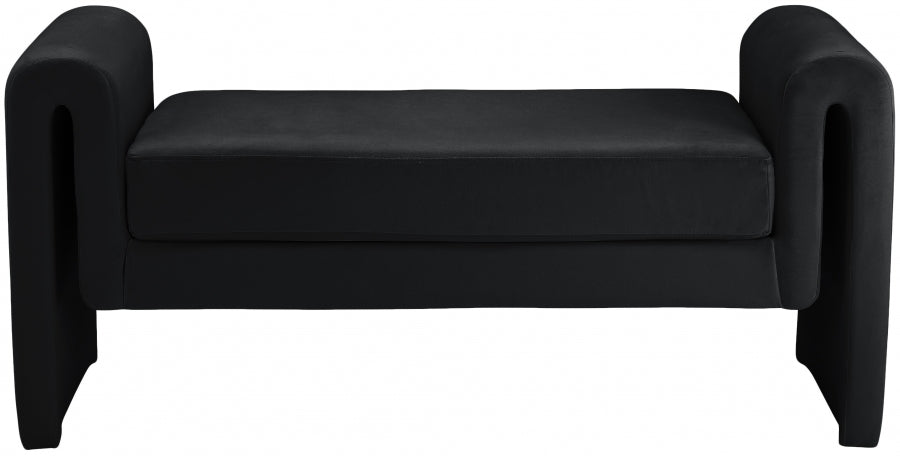 Curved Arm Velvet Bench