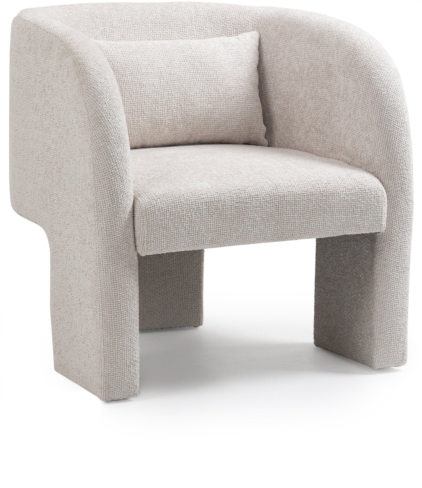 Modern Round Back Fabric Accent Chair