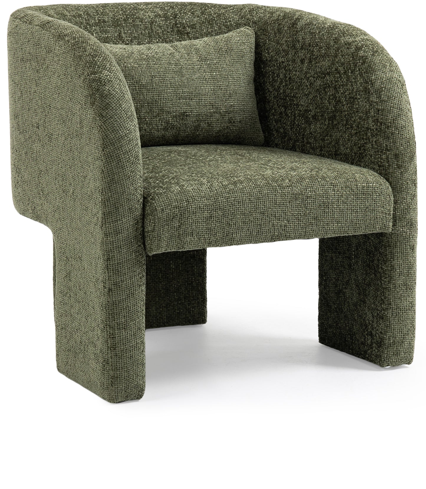 Modern Round Back Fabric Accent Chair