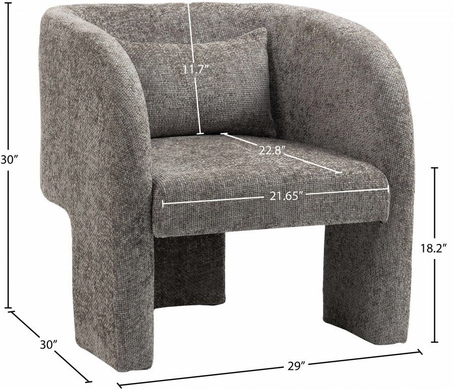 Modern Round Back Fabric Accent Chair