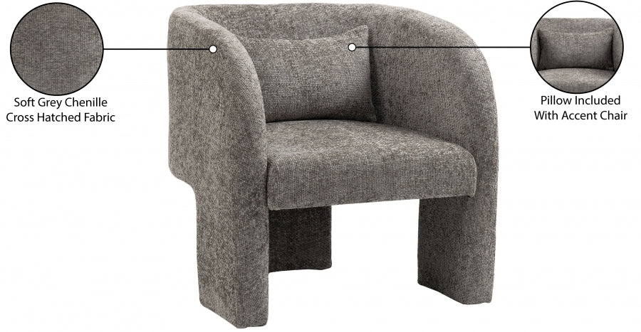 Modern Round Back Fabric Accent Chair