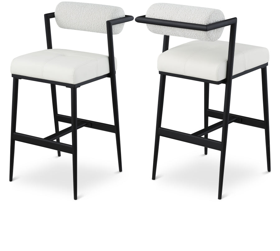Sphere Back Fabric Faux Leather Bar / Counter Stools Set of 2