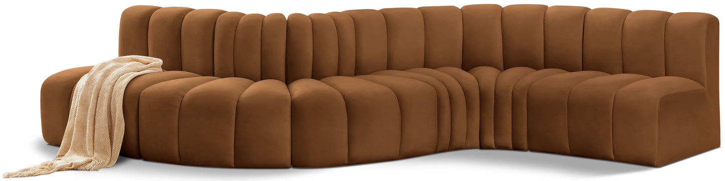 Snake Curvy Arc Velvet 6pc. Sectional