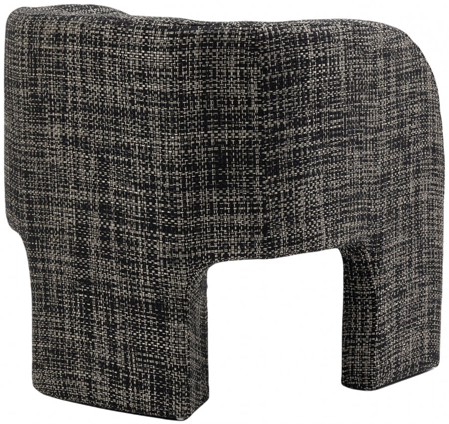 Modern Round Back Weaved Fabric Accent Chair