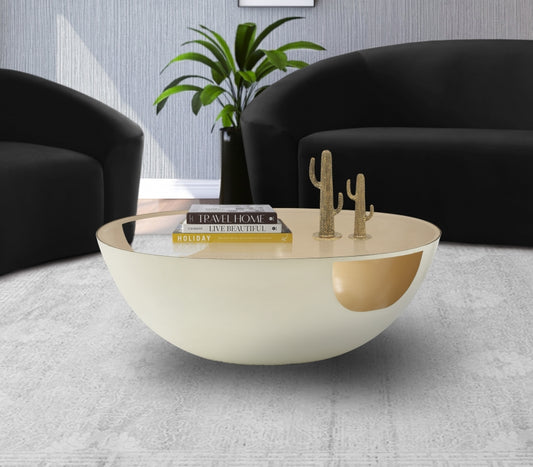 Half Egg Gold Coffee Table