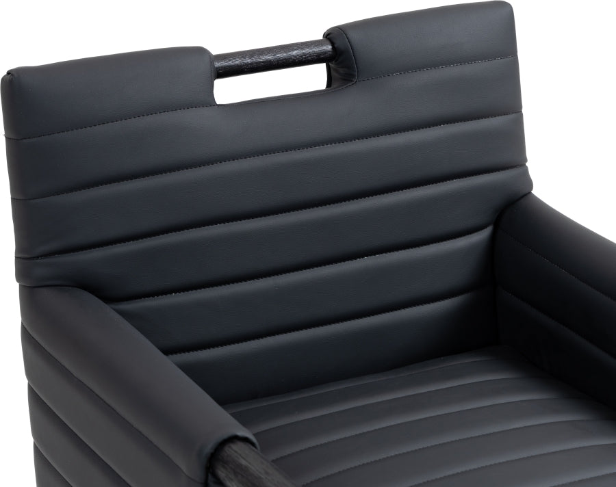 Vegan Leather Dining Arm Chair