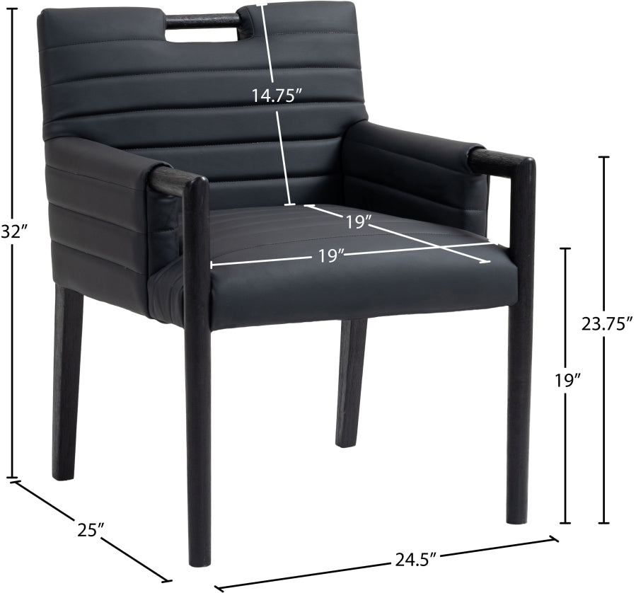 Vegan Leather Dining Arm Chair