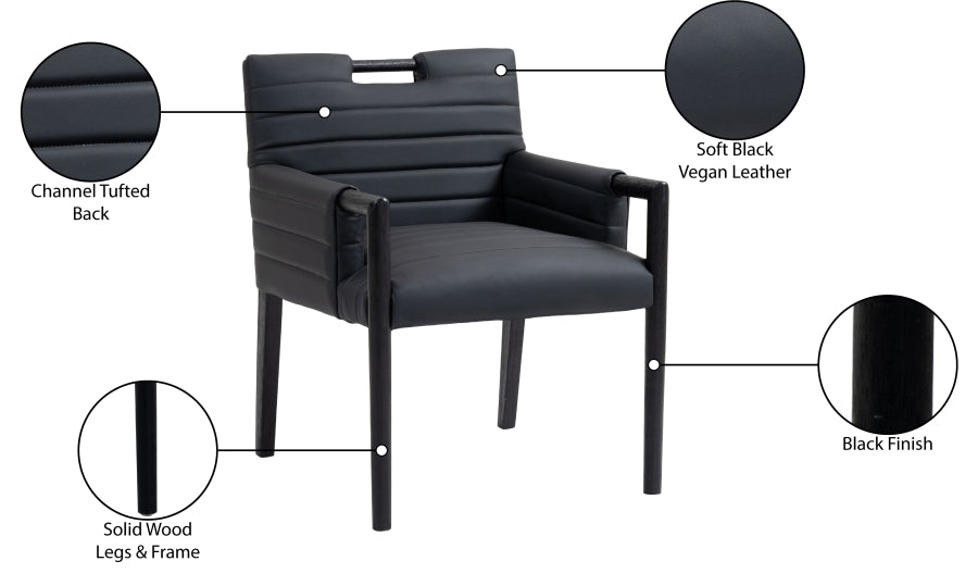 Vegan Leather Dining Arm Chair