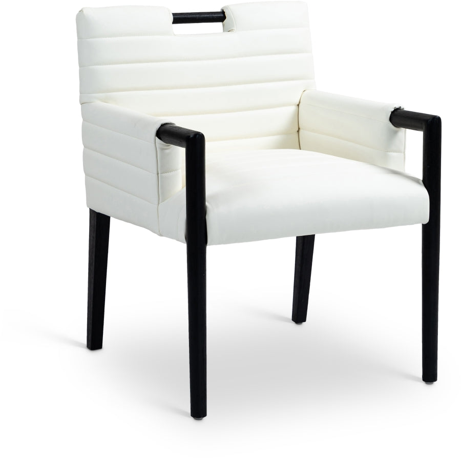 Vegan Leather Dining Arm Chair