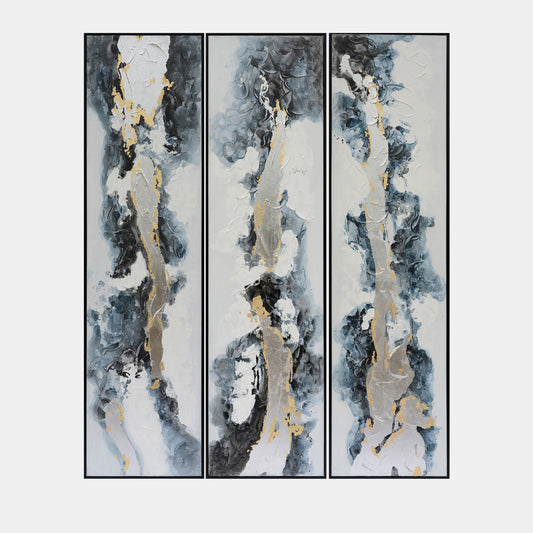 Luxury Abstract Blue/Gray Oil Painting