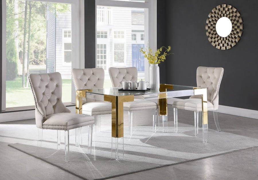 Lux Acrylic Rich Gold Dining Table